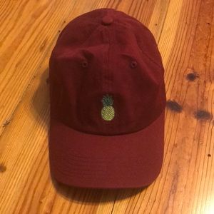 Burgundy pineapple dad hat